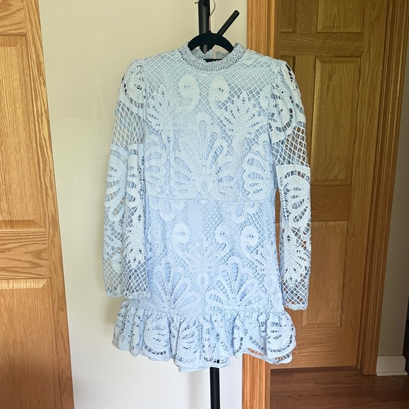 Aqua light blue lace dress - Picture 2 of 5